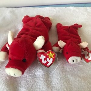 Rare ty Beanie Snort the bull bundle